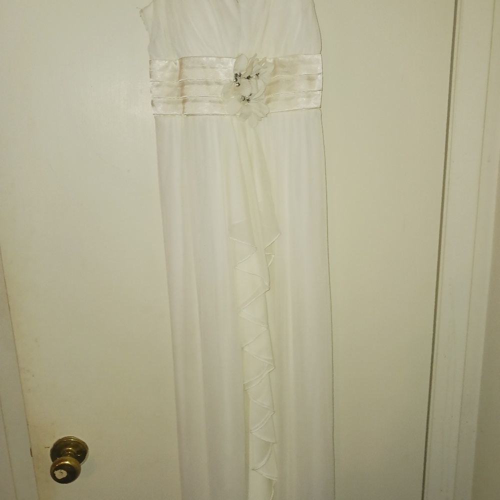 City Triangles White Evening Gown
